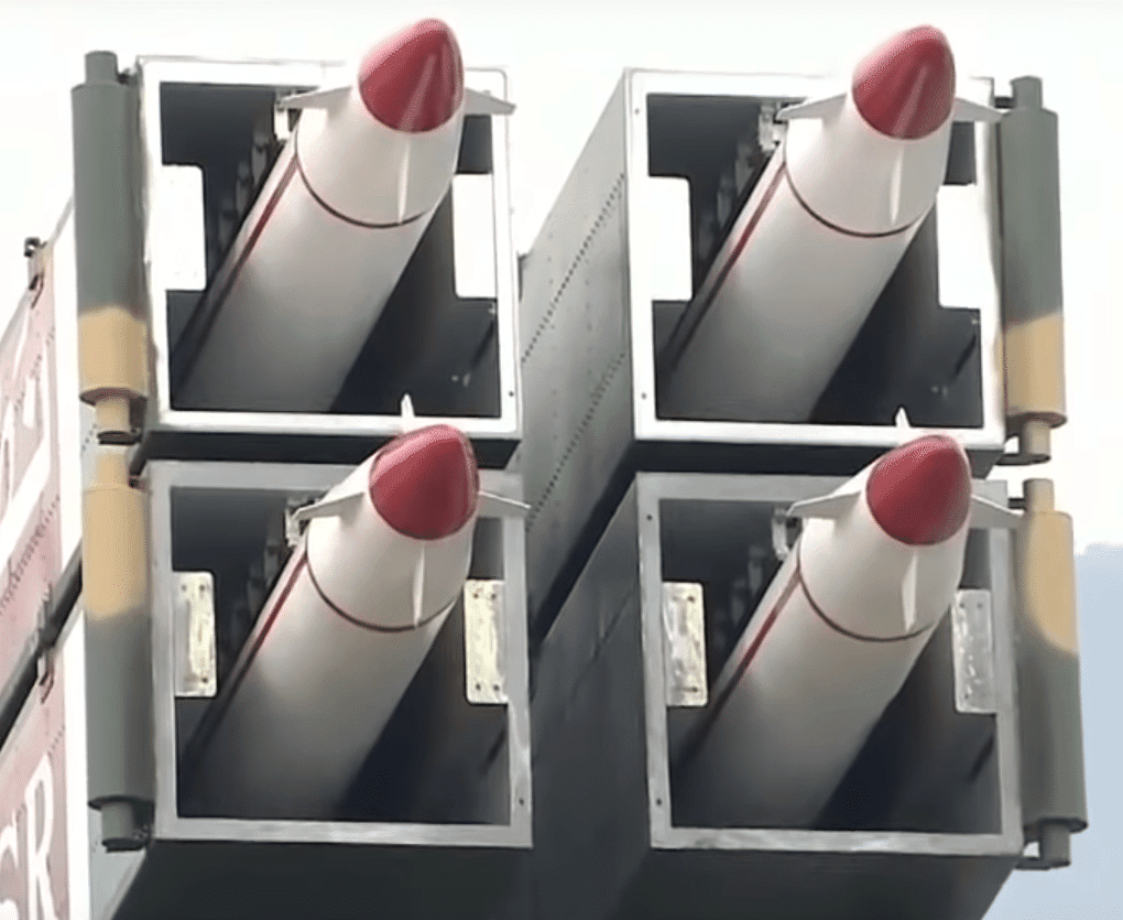 A quad-packed Hatf 9 missile launcher. Photo: Pakistan media