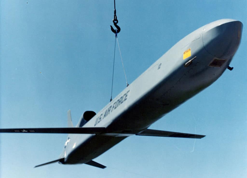 An AGM-86B ALCM model on display. Photo: U.S. Air Force