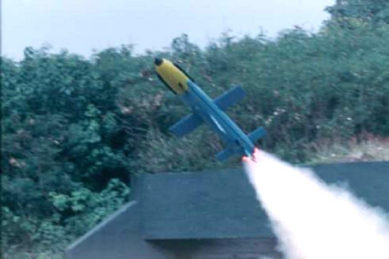 Hsiung Feng I missile in early launch. Photo: NCSIST