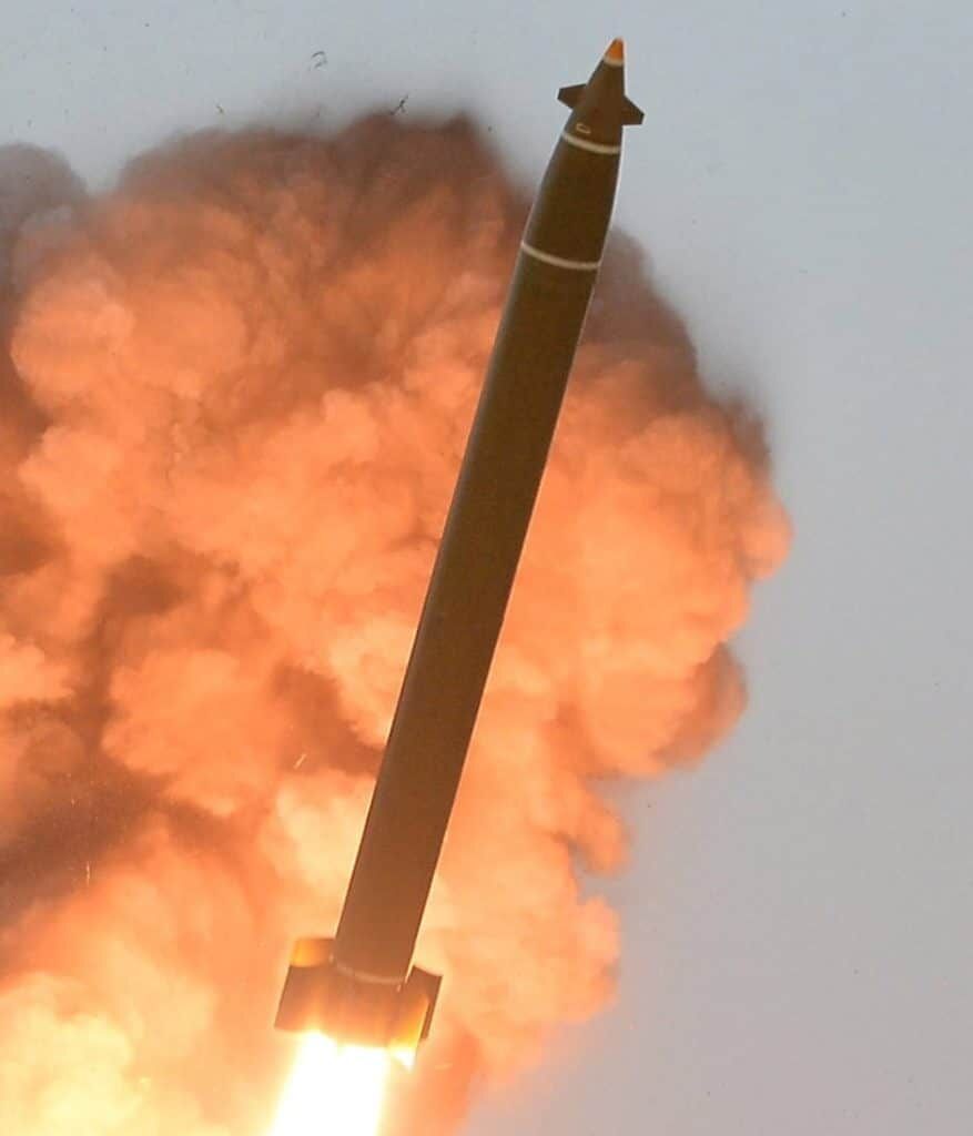 A KN-25 undergoing flight tests, September 10, 2019. Photo: KCNA