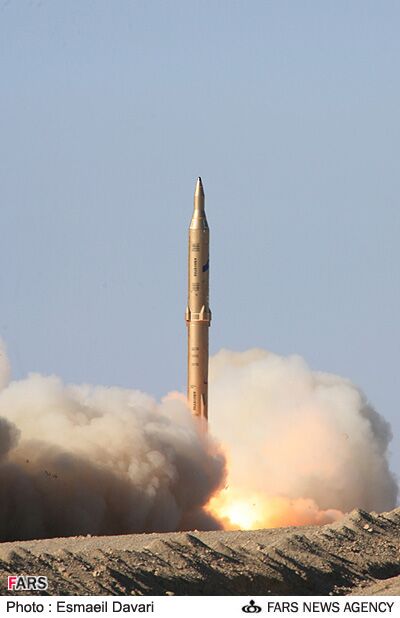 Sejjil missile on display during the 44th Islamic Revolution anniversary ceremony in 2023. Photo: Tasnim News Agency