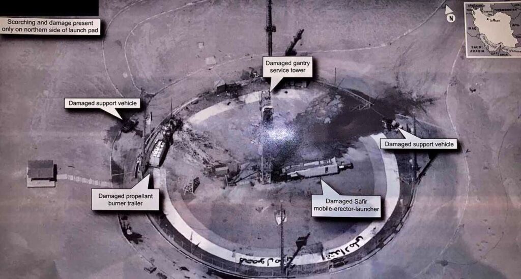 A satellite photo of a 2019 Safir launch failure tweeted by President Donald Trump. Photo: Donald Trump Twitter