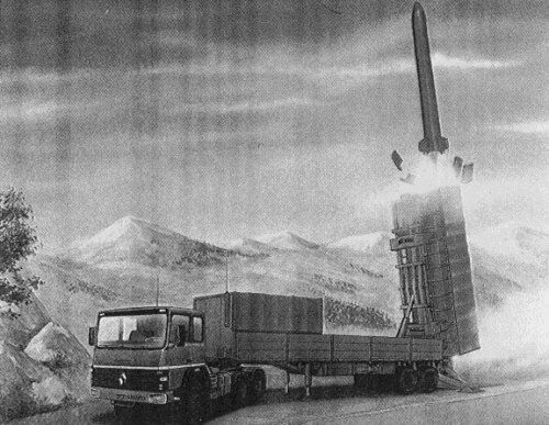 Drawing of Hadès launch from truck.