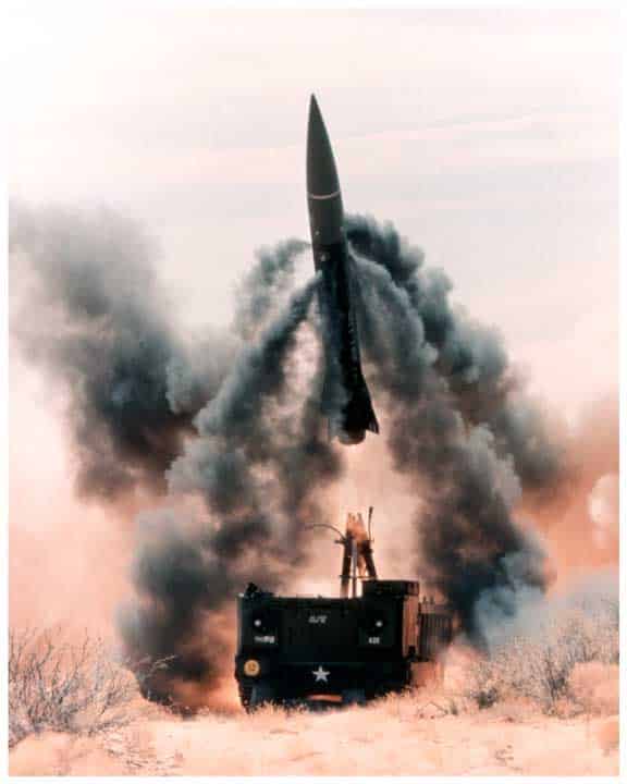Lance missile in early launch. Photo: U.S. Army
