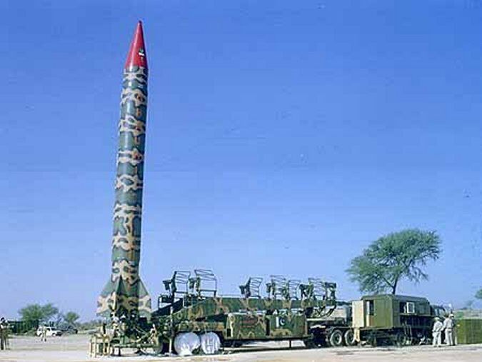 Hatf 5 missile in launch position. Photo: FAS