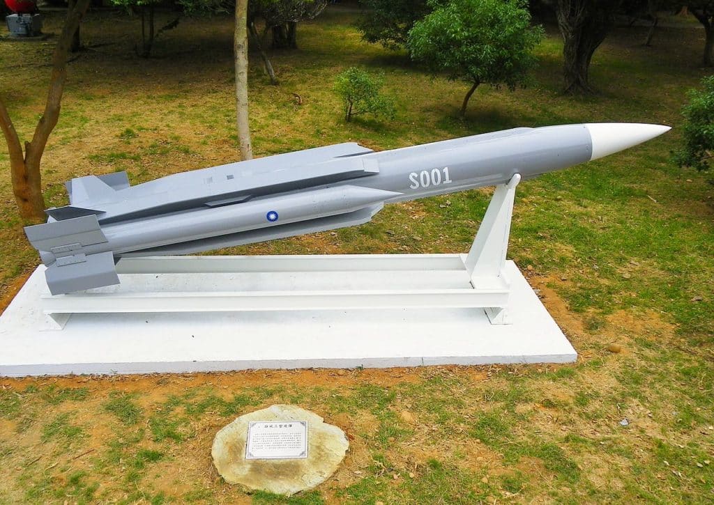Hsiung Feng III missile model on display. Photo: Wikipedia