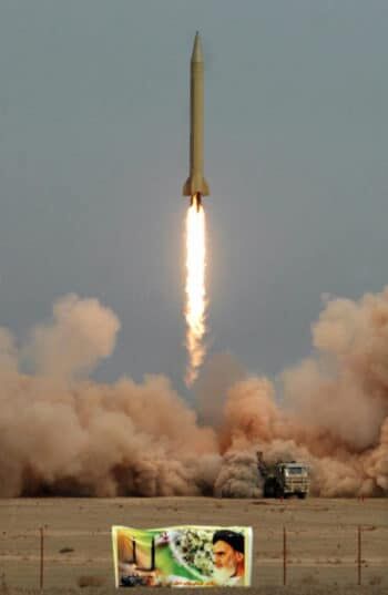 Iran’s Revolutionary Guards fire the Shahab-3 long-range ballistic missile in November 2006. Photo: Mehr News/AFP/Getty Images