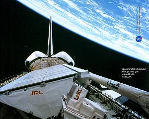 Figure 1: SIR-C/X-SAR Antenna in orbit (© 1994 NASA)