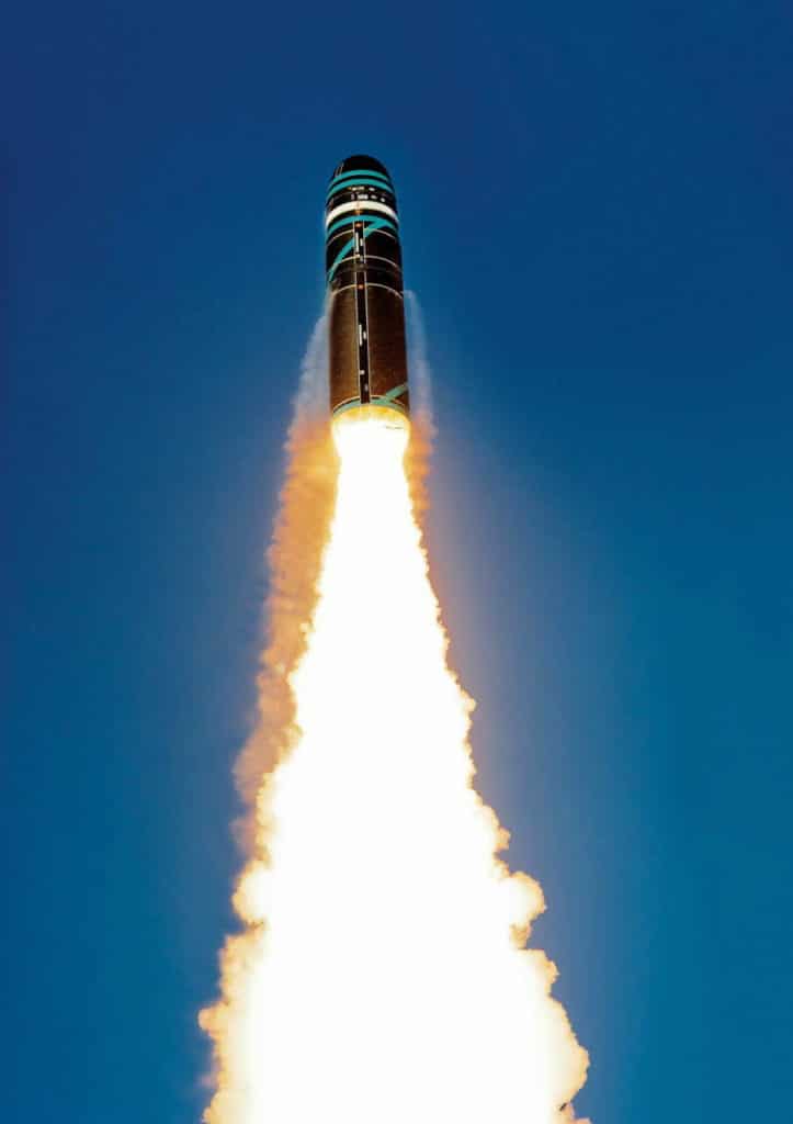 M51 missile after launch. Photo: French Ministry of Armed Forces
