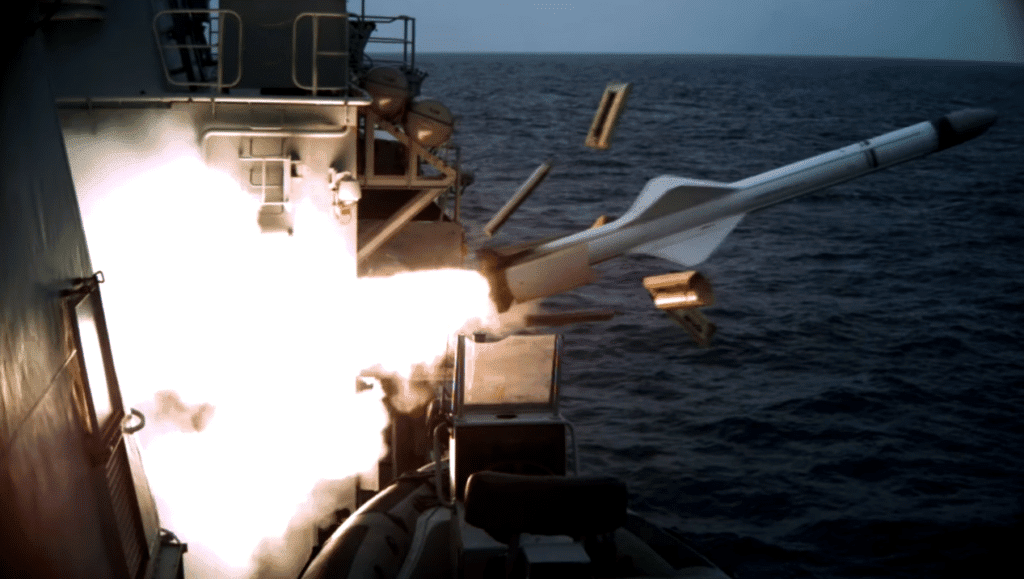 Malaysian Navy test fires Exocet missile during Exercise Taming Sari. Photo: Royal Malaysian Navy