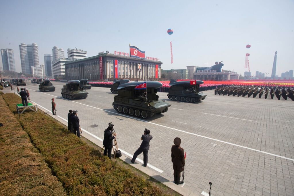 Ground-to-sea Styx missiles are displayed during a military parade on April 15, 2012. Photo: Ed Jones/AFP via Getty Images