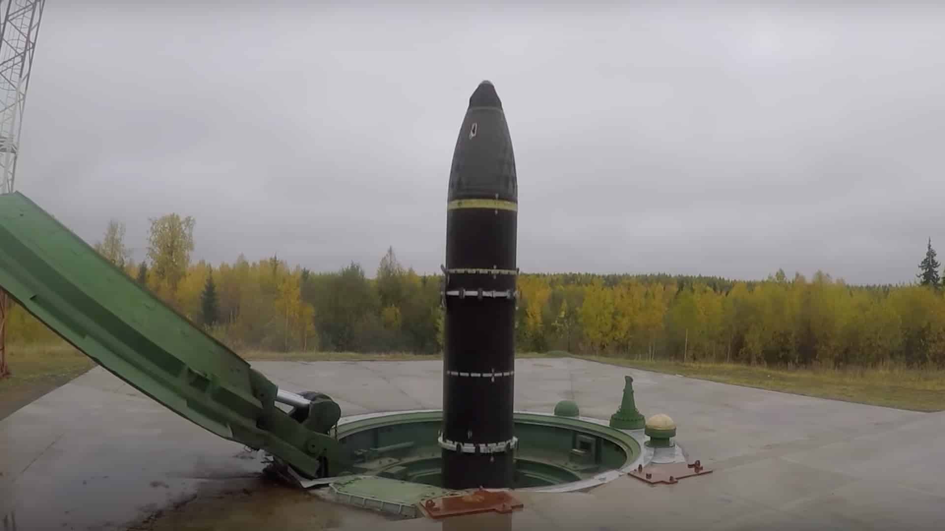 Closeup of Topol-M nose in 2019 silo launch test. Photo: Russia MoD