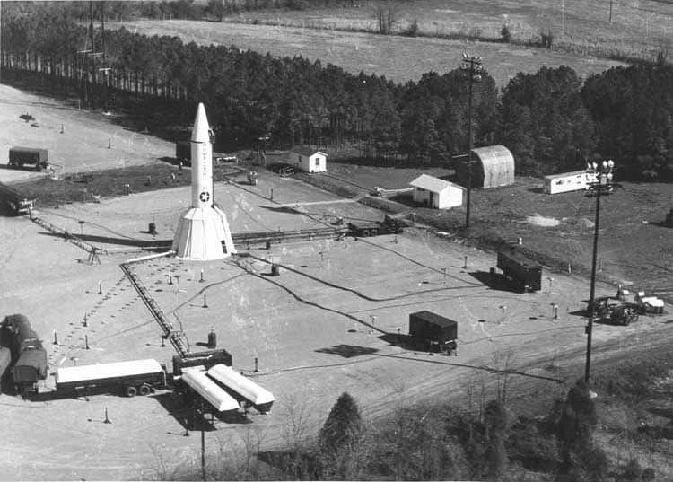 Jupiter IRBM with ground support equipment. Photo: U.S. Air Force