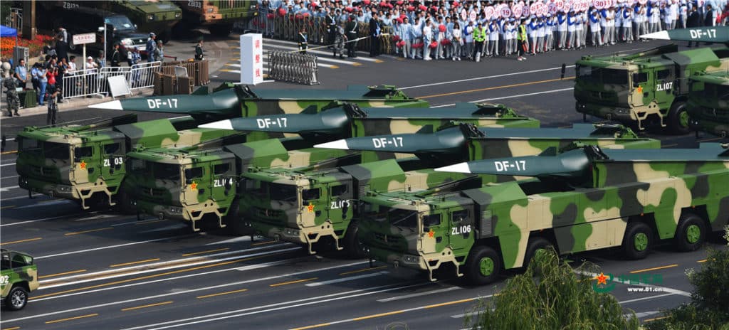 DF-17 on parade in Beijing, October 1 2019. Photo: PLA