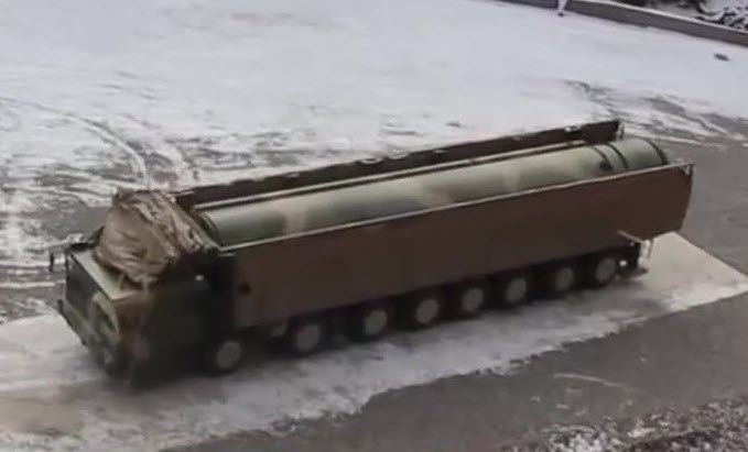 DF-31AG launcher disguised as civilian truck, 2021. Photo: CCTV