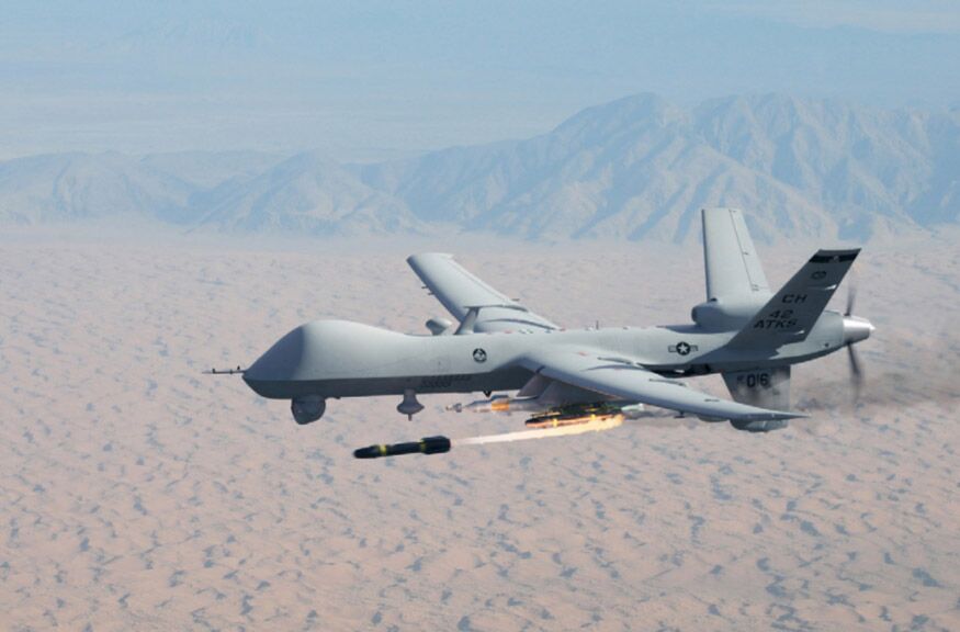 An MQ-9 Reaper fires an AGM-114 Hellfire missile. Photo: U.S. Air Force