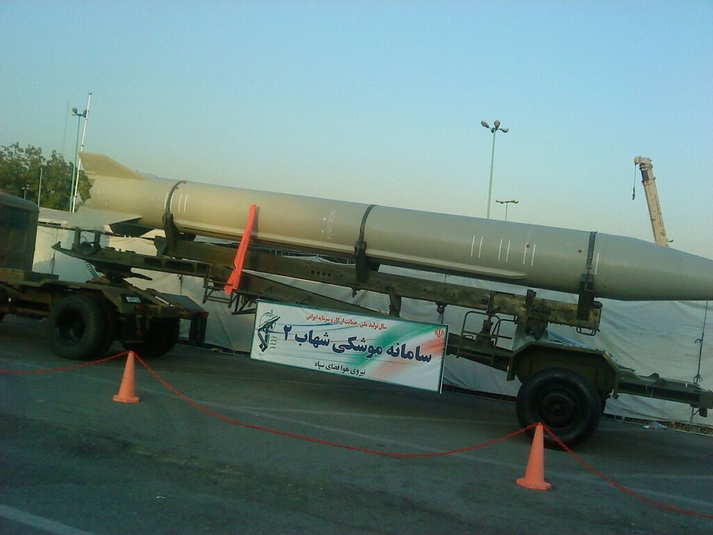 A Shahab-2 on display in Tehran in 2012. Photo: Wikimedia