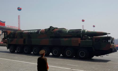 Hwasong-13 (KN-08 variant) on parade, October 2012. Photo: KCNA