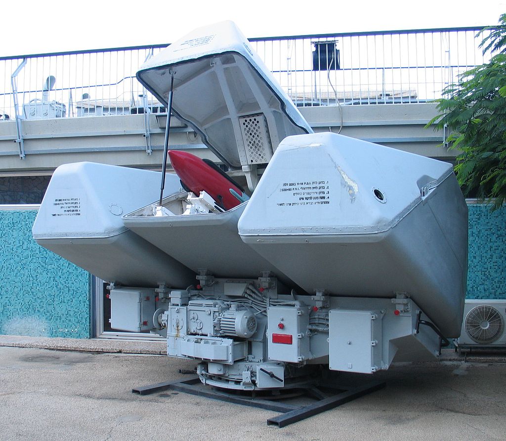 A Gabriel launcher on display. Photo: Clandestine Immigration and Naval Museum, Wikimedia